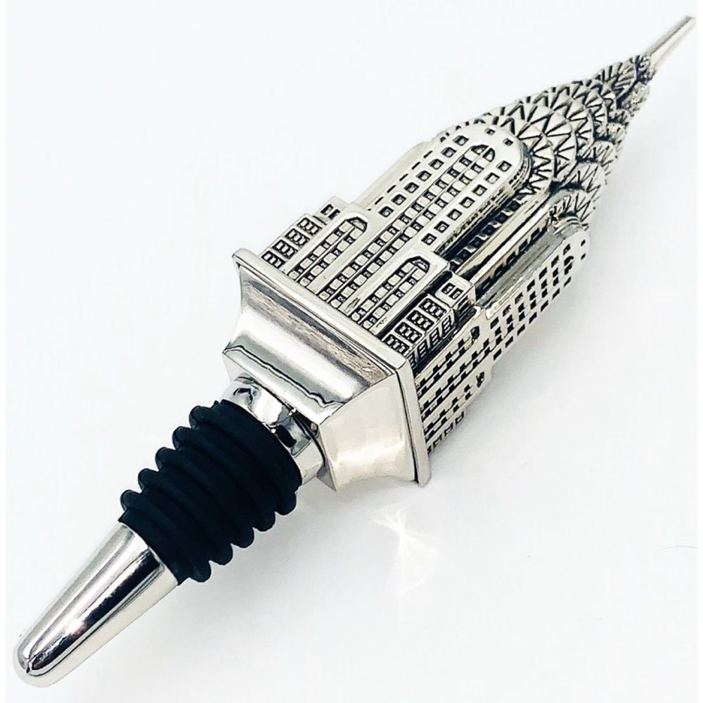 VNT Godinger  Chrysler Building Wine Bottle Stopper  -GODINGER SILVER ART CO.